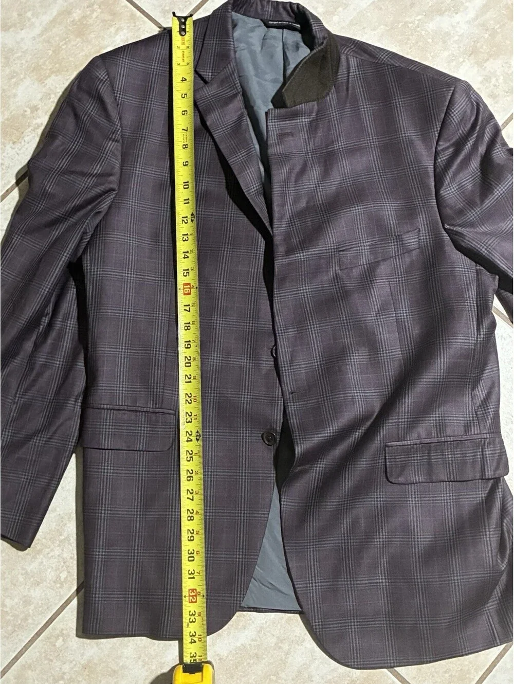 Vintage Men’s Plum Plaid Sport Coat Italian Snowflake Wool Fabric Custom Made